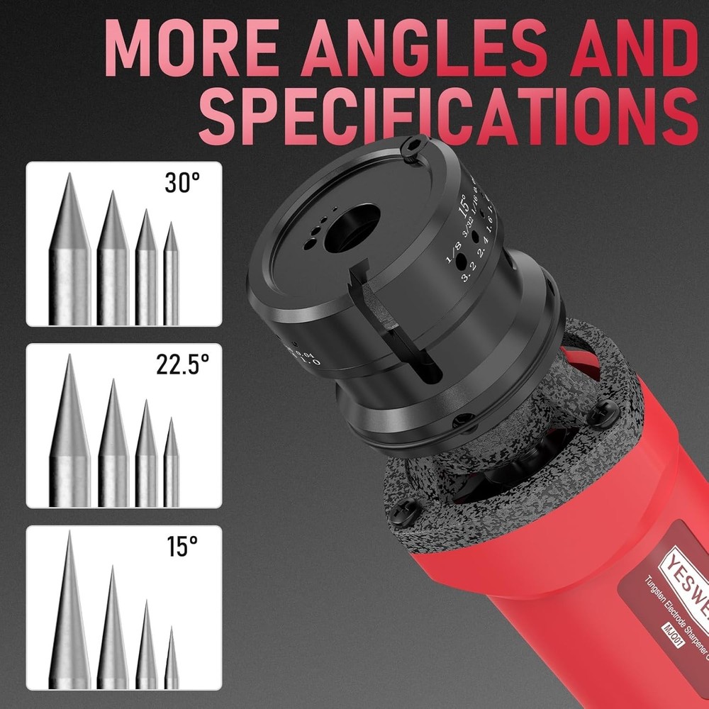 110V TIG welding Tungsten Electrode Sharpener Grinder Handheld 4 Sizes 3 Angles