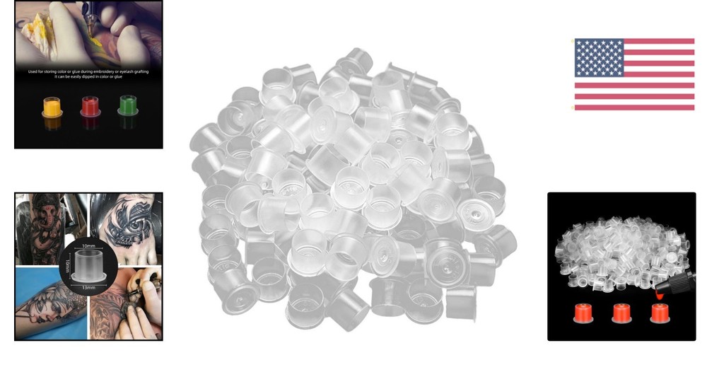 Versatile 300pcs Tattoo Ink Cups Set - Small, Medium, Large - Durable Design