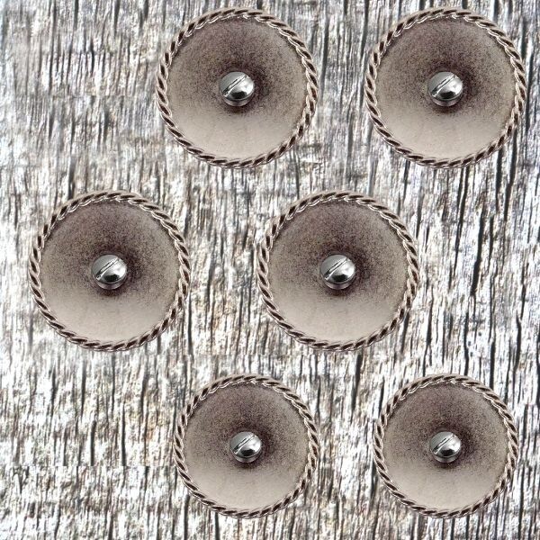 Southwest Round Rope Edge Saguaro Cactus Concho Saddle Set CON302-B-ACPR-SD-SET