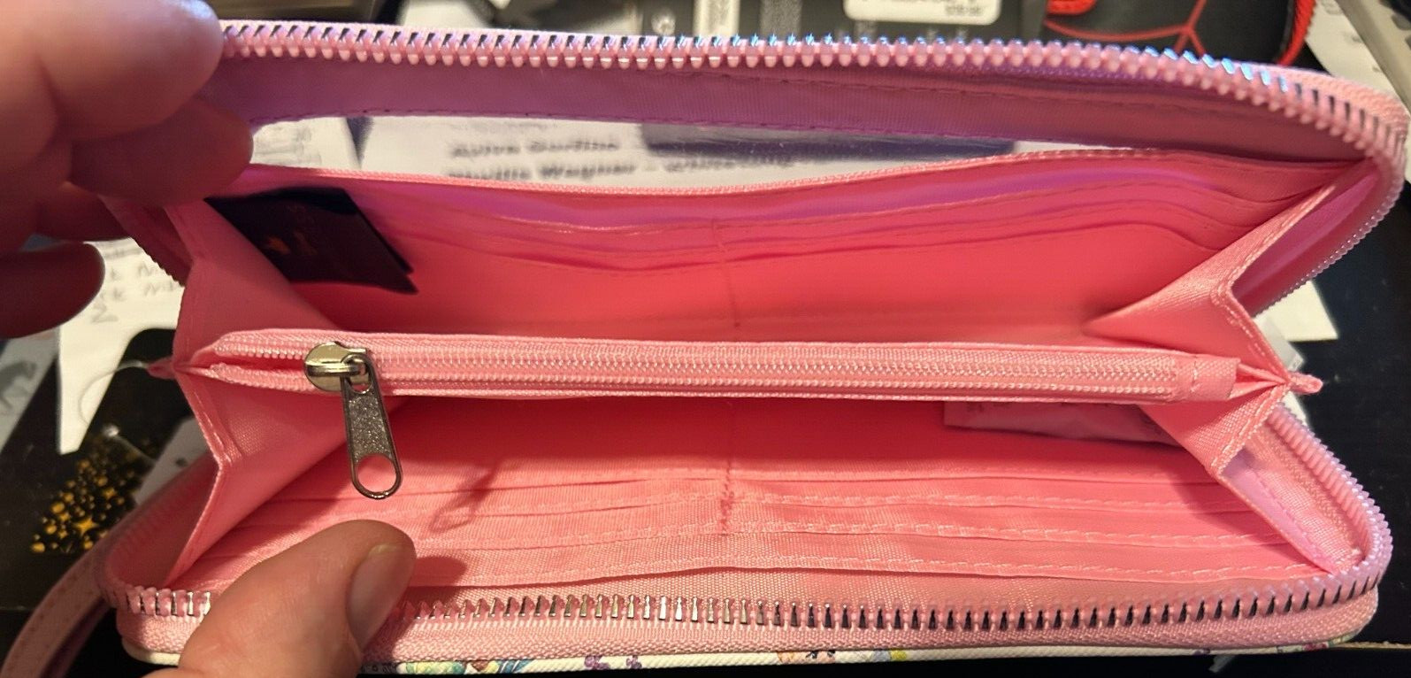 Disney Princess Wristlet Wallet & Phone Case Purse NEW w/ Tag White & Pink