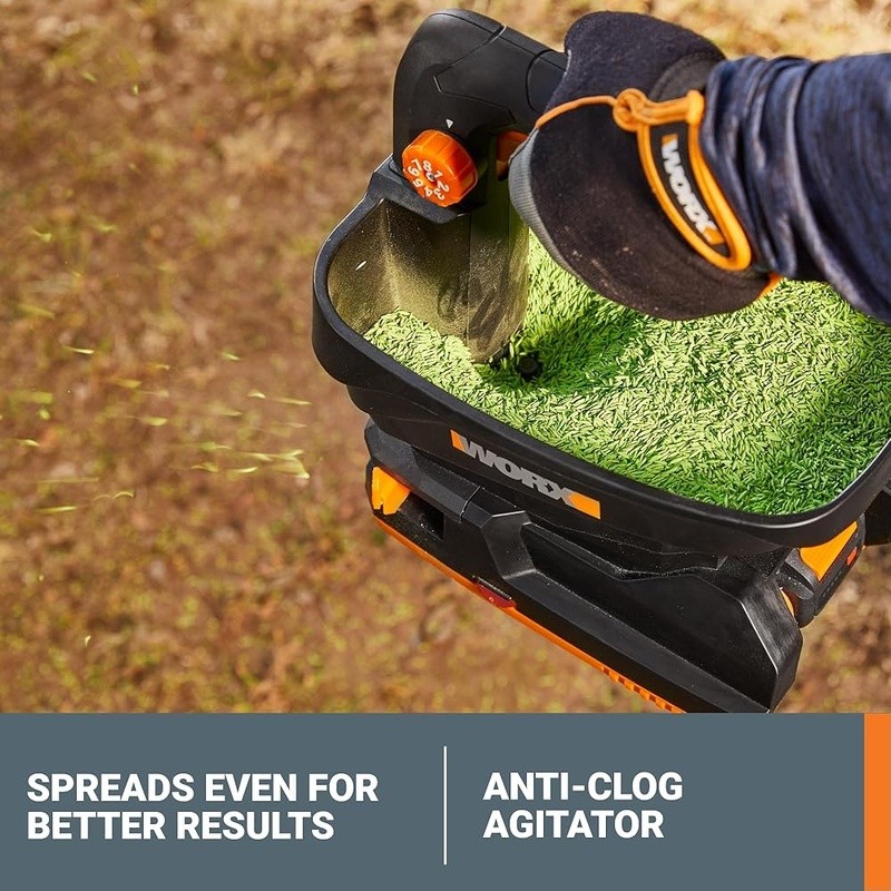 Cordless Lawn Seed Spreader 6 Speed Adjustable Flow Rate 4600sqft Coverage New