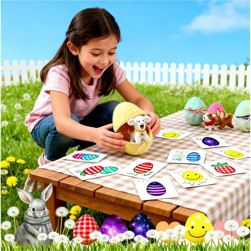 Surprise Easter Egg from Wool Felt,Handmade Felt Easter Egg with Hidden Toy,Reus