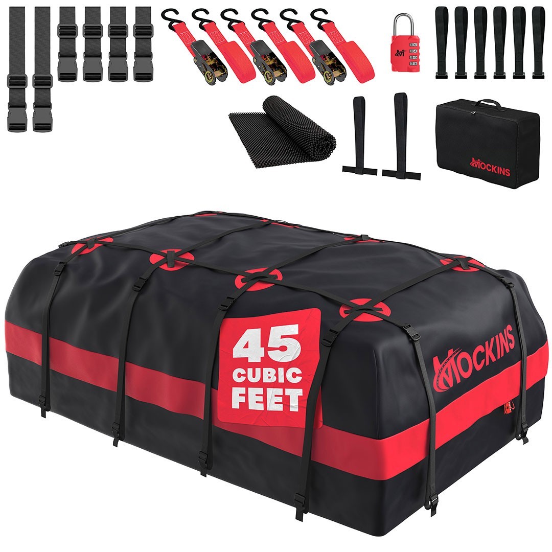 Mockins 45 Cu Ft. Red Waterproof Roof Cargo Bag  (75"x 48"x 22")