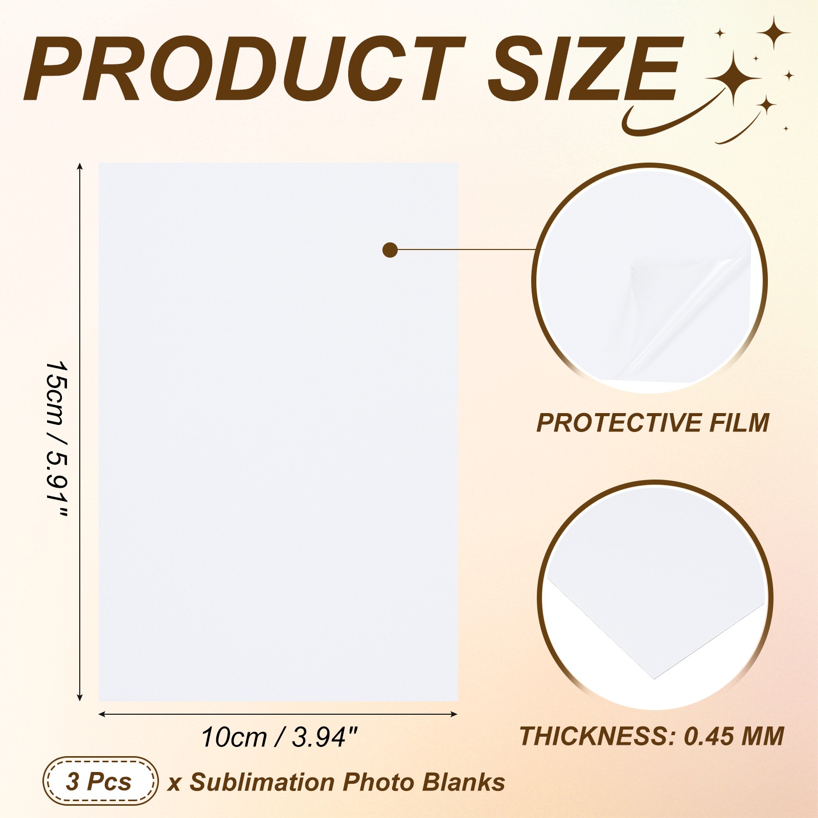 3 Pcs 4x6 Inch Sublimation Blanks, Aluminum Sublimation Metal, Pearl White