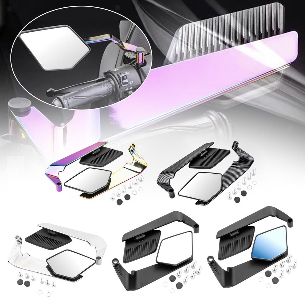 Generic Motorcycle Rearview Mirrors Scratch Resistant Shockproof Adjustable