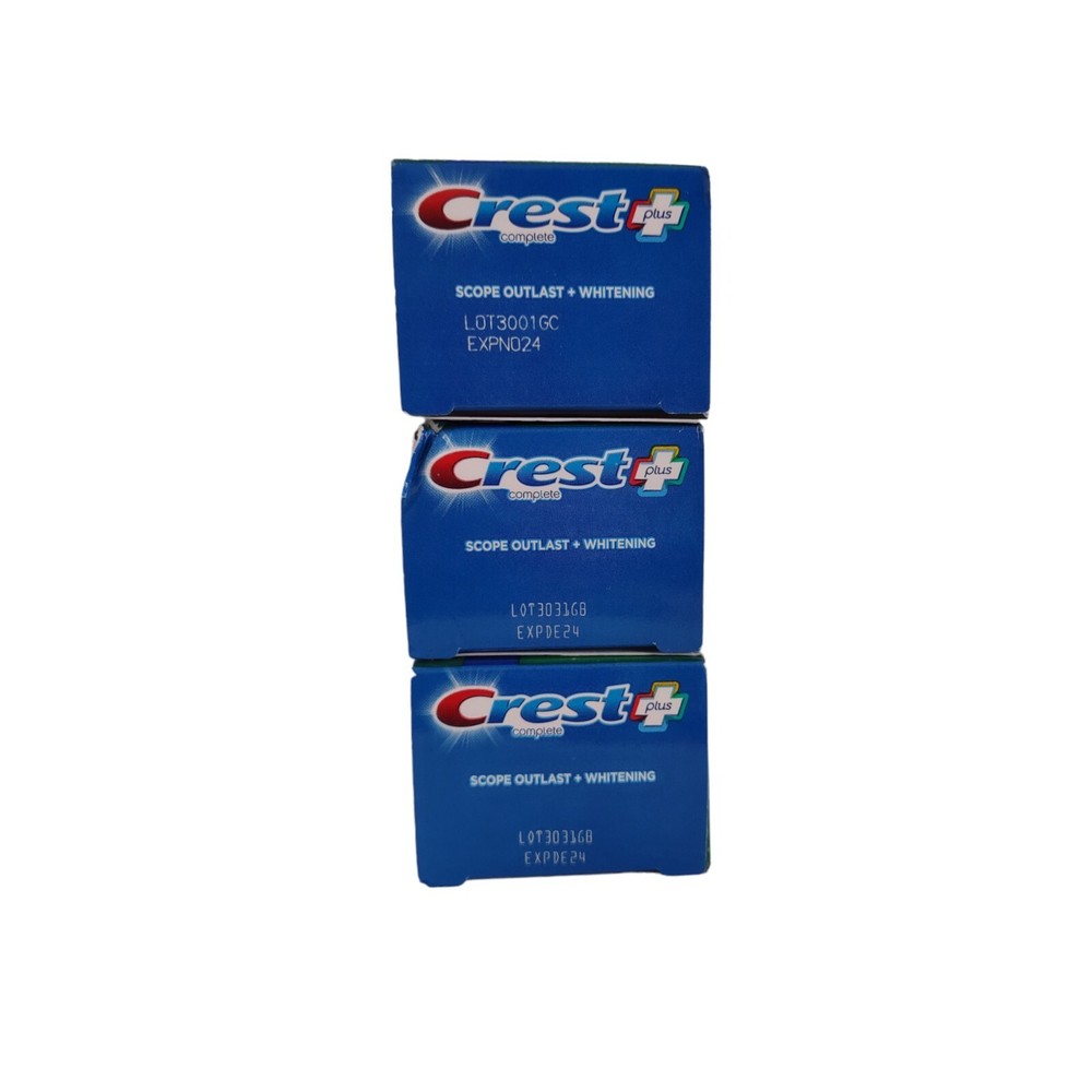 Crest Complete Plus Scope Outlast + TartarToothpaste 4 Pack 5.4 oz Exp11-12/24