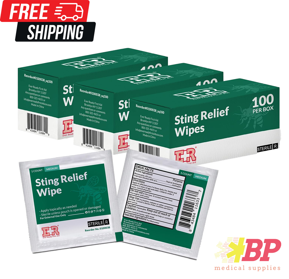 Ever Ready First Aid Sting Relief Wipes - 300 Count