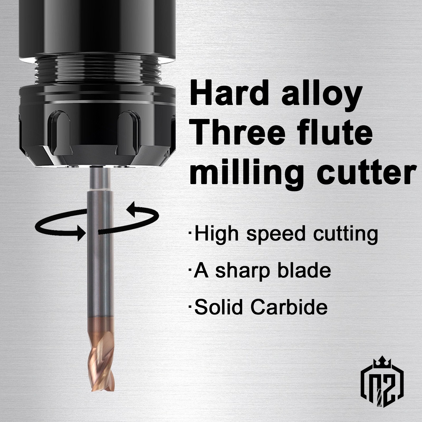 2 PCS 5/16" 3 Flute Carbide 1/4" Shank 4" Overall Long End Mills - ALCrN Coated