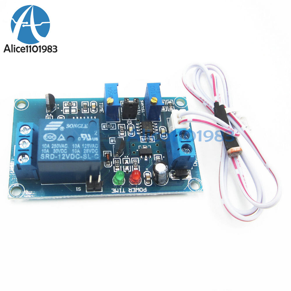 Photoresistor Relay Module 12V Light Detect Sensor Timmer Light Control