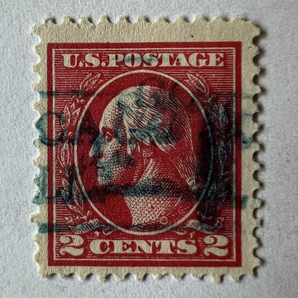 ERROR U.S. 2C WASHINGTON STAMP WITH INTERESTING PRECANCEL ERROR