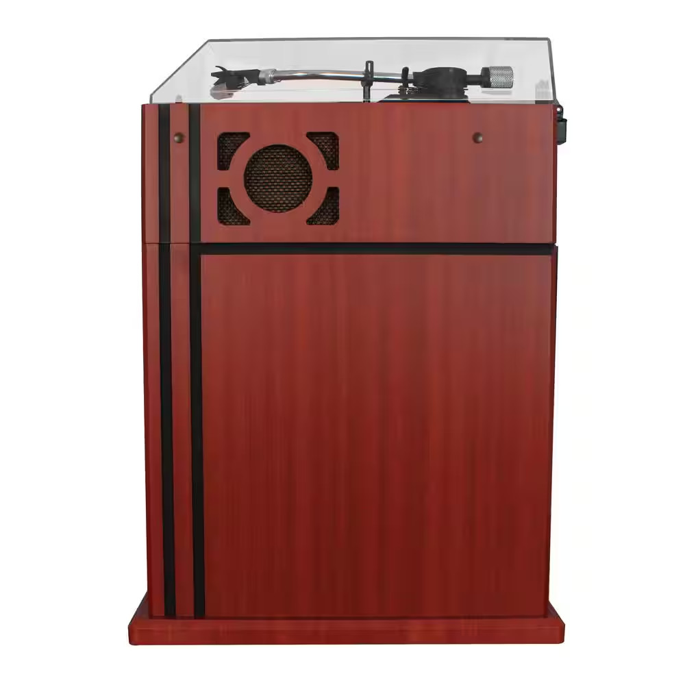 Stereo Turntable with Bluetooth Receiver and Record Storage Compartment