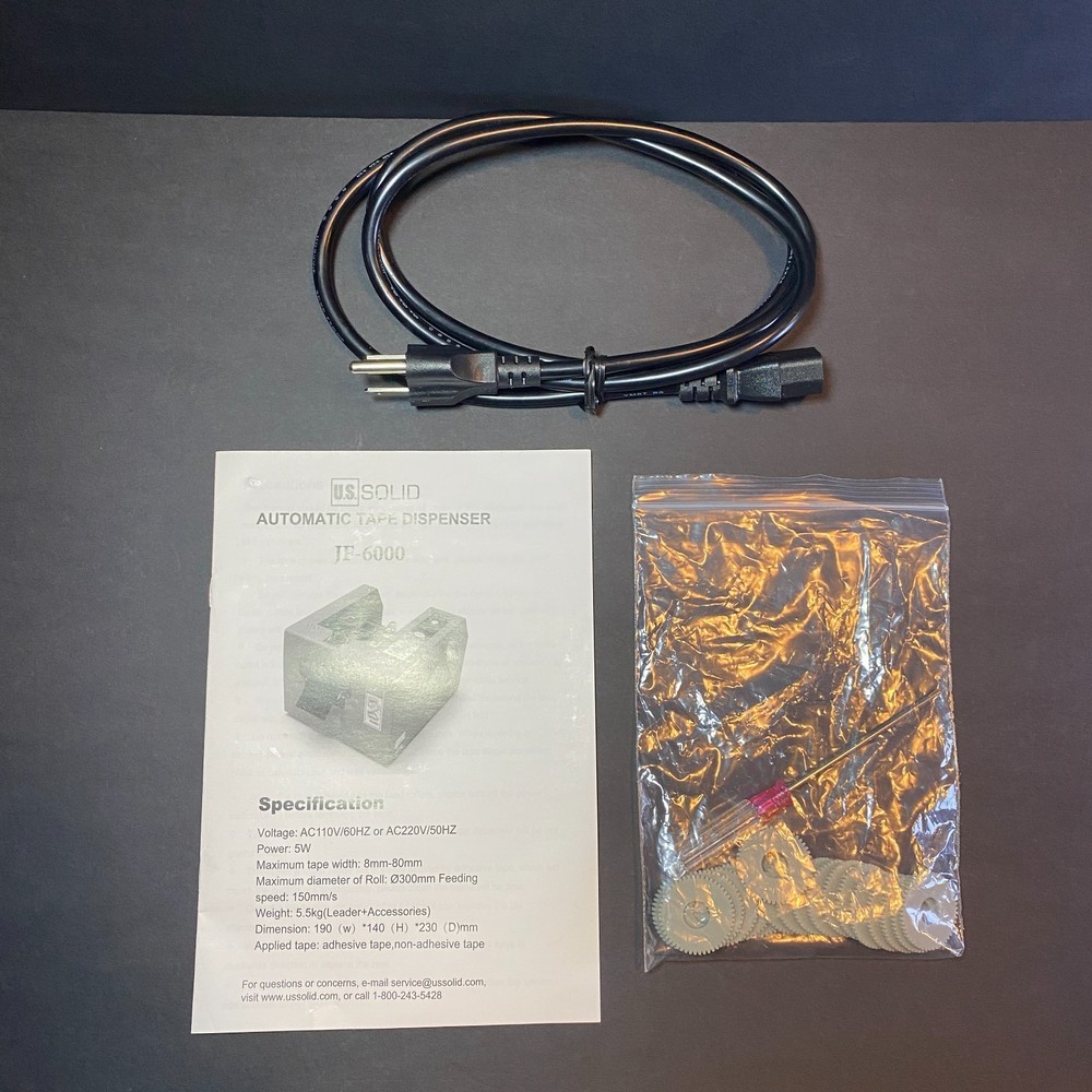 U.S. Solid Automatic Tape Dispenser w/ Cutter JF-6000 3" Max Width