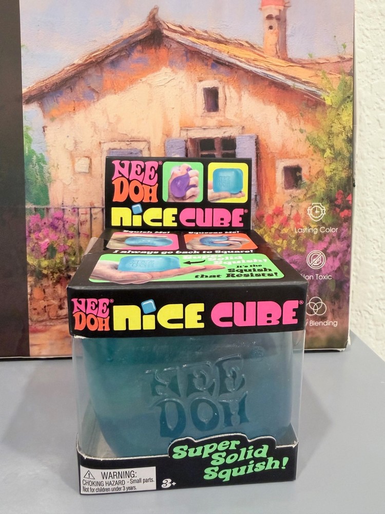 Nee Doh Nice Cube Super Solid Squish (Blue) New Sealed