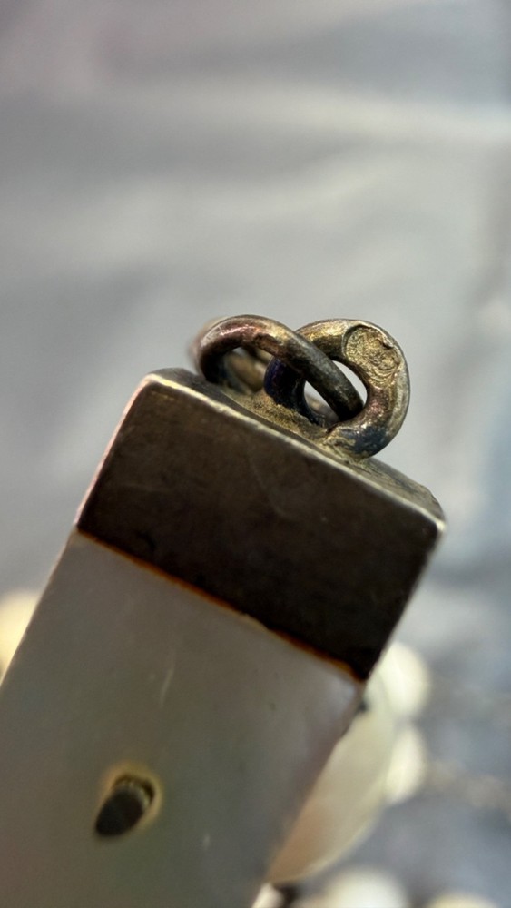 Victorian Big Rosary Filigree Silver MOP Mother Of Pearl Communion 2'' Crucifix