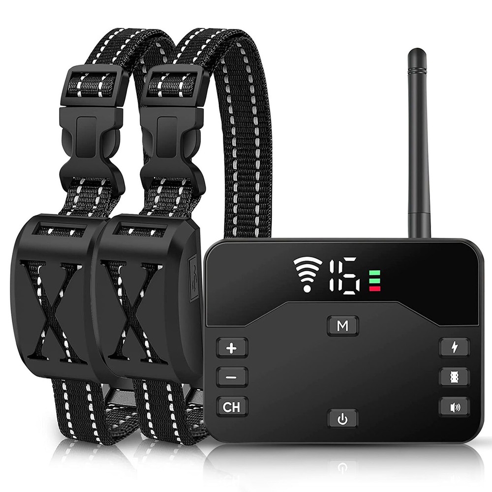 Wireless Dog Fence Containment System USB Rechargeable Receiver Training Collar