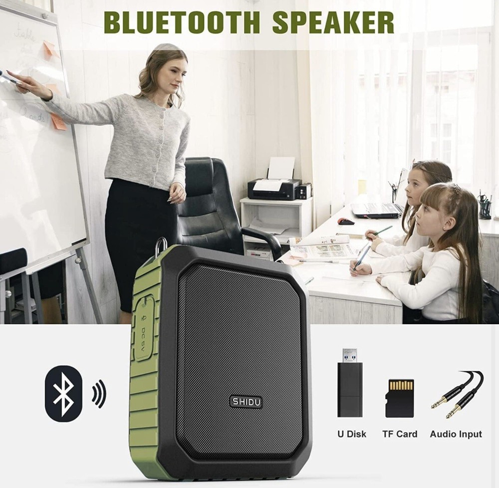 18W Wireless, Bluetooth, Water Resistant,Voice Amplifier Portable Headset Micro.