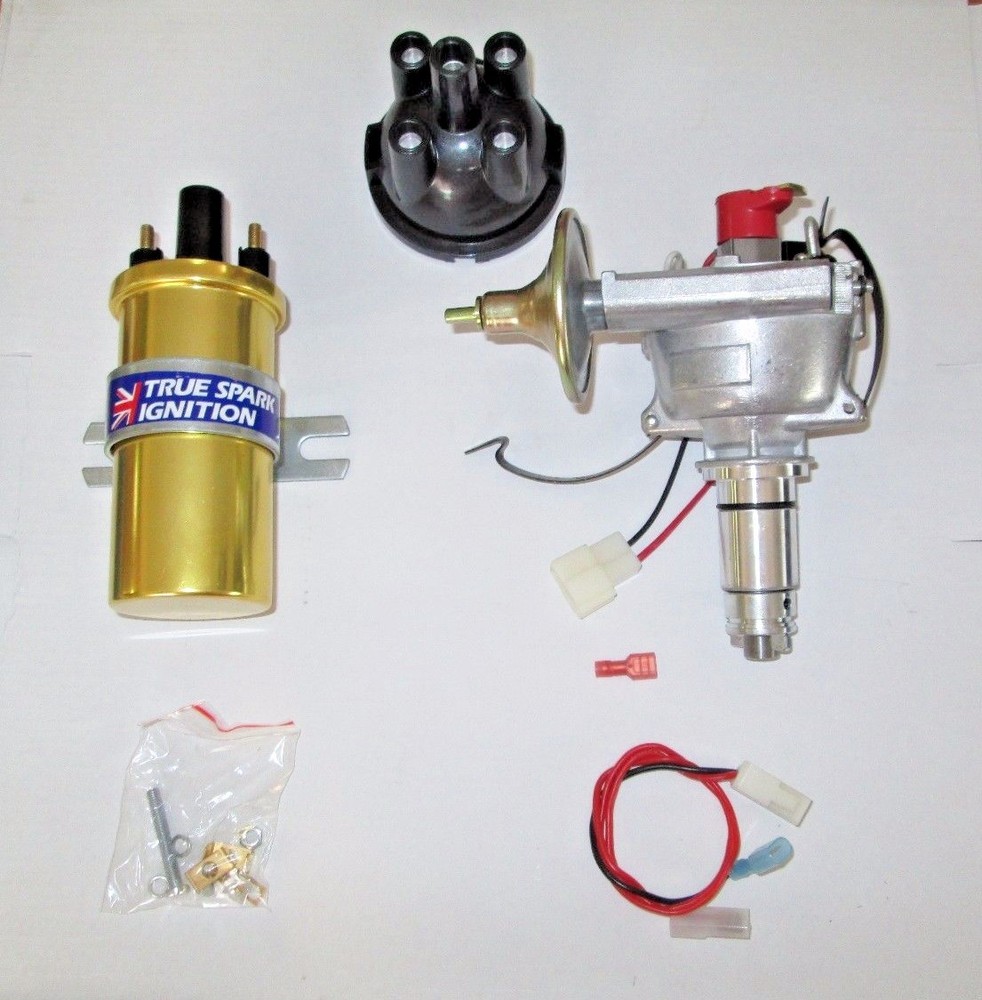 New Complete 25D Electronic Distributor + Coil MGA MGB Negative Ground ONLY