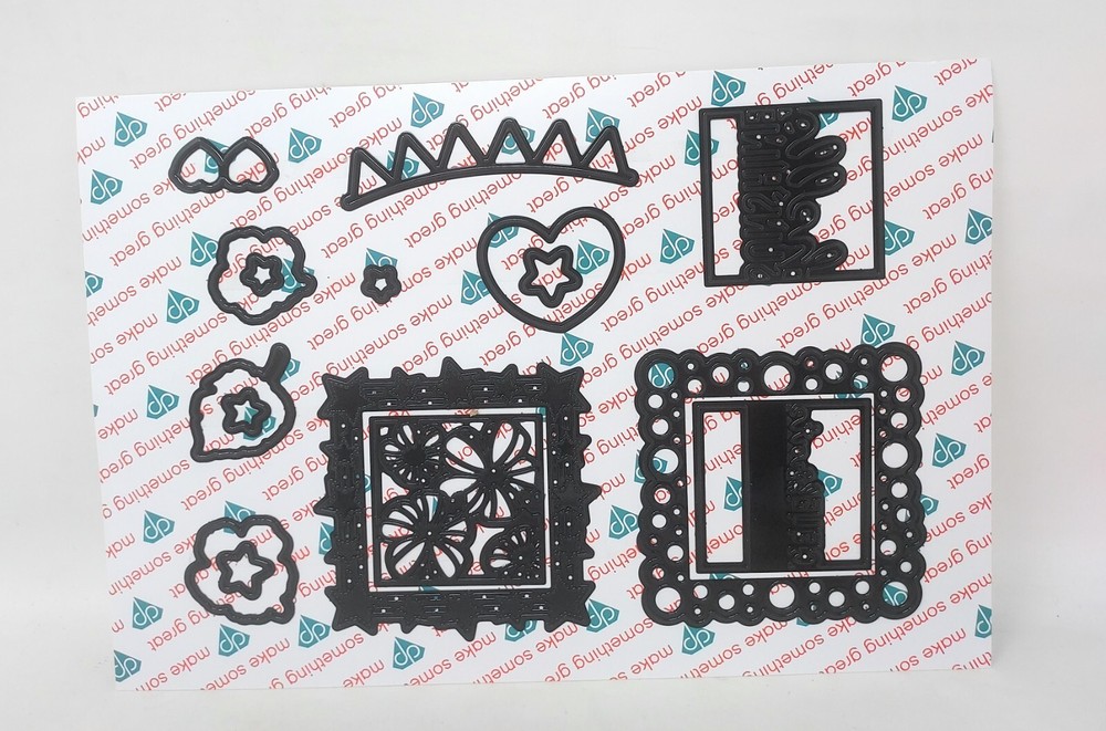 Diamond Press Summer Nesting Frames Slimline 833255 Cardmaking Flag Banner Hibsc