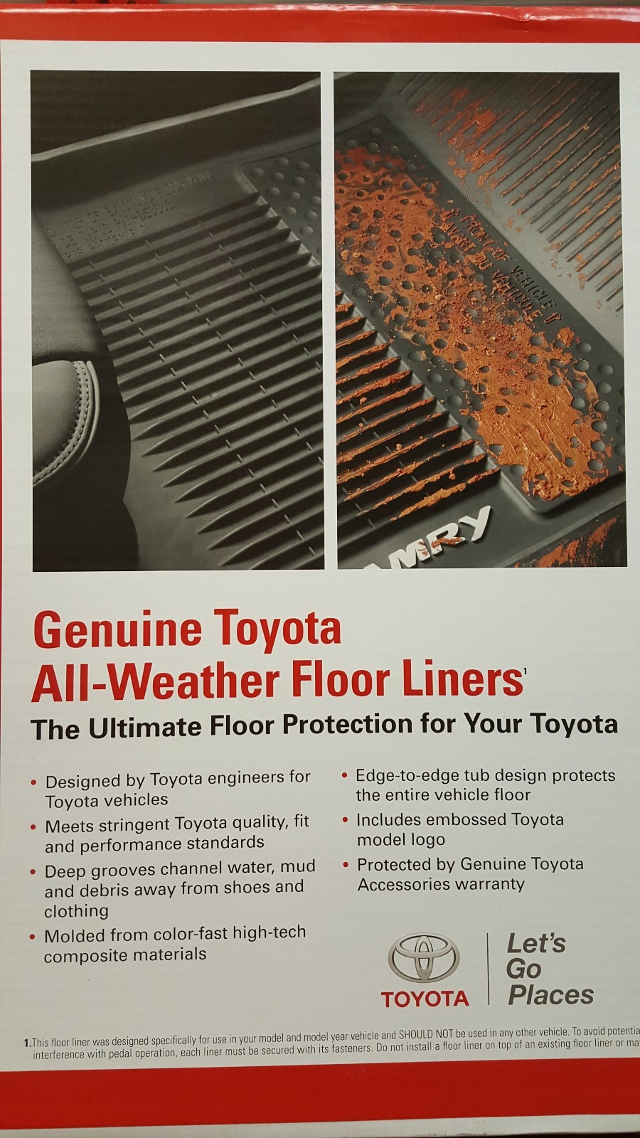 2013 - 2022 Toyota 4Runner OEM All Weather Mats Liners Set of 3 PT908-89160-02