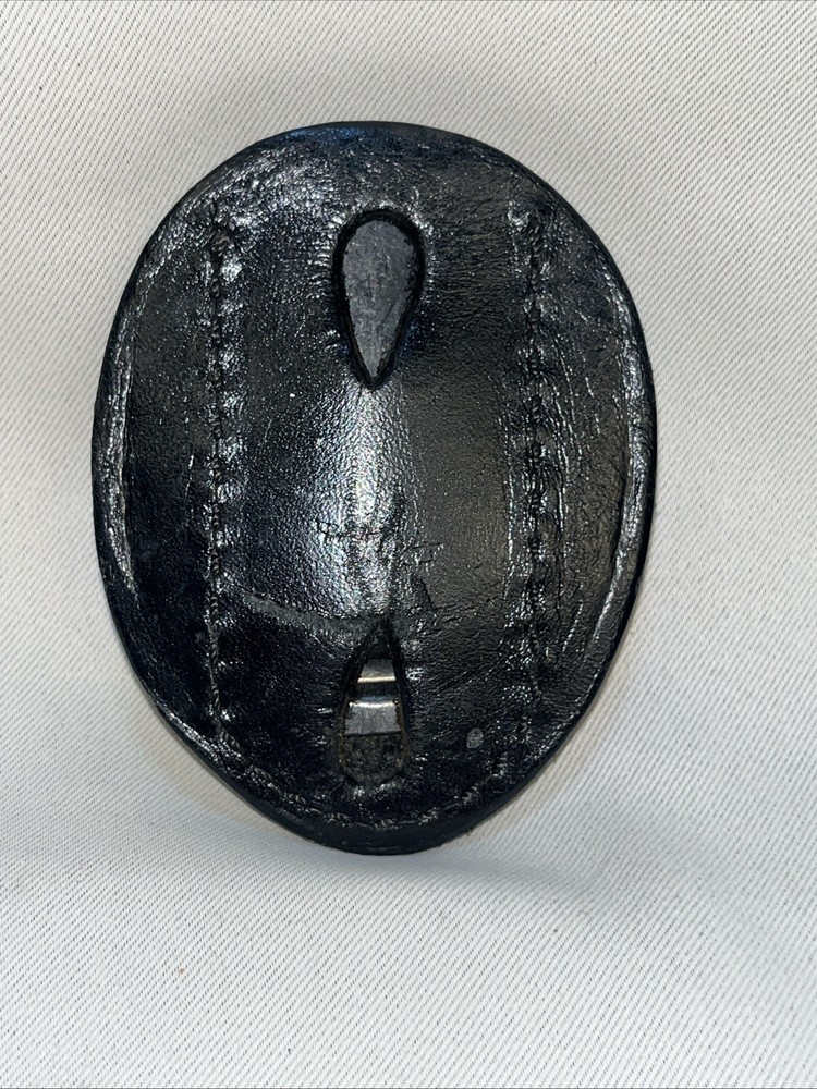Genuine Police Badge Holder With Clip Leather Black