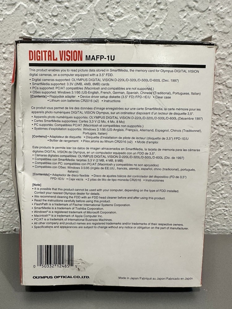 Olympus Camedia MAFP-1U Flash Path Floppy Disk Adapter SmartMedia