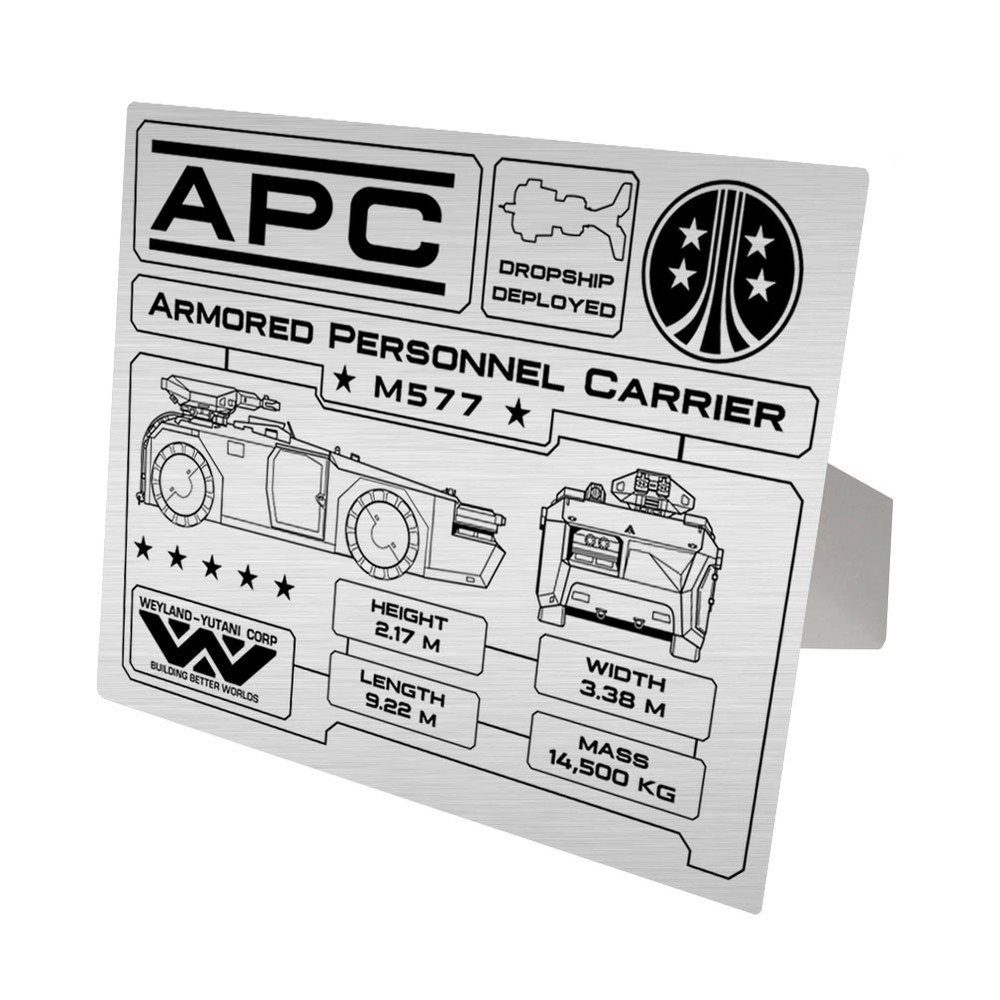 Aliens APC Specifications Data Plate Aluminum Print