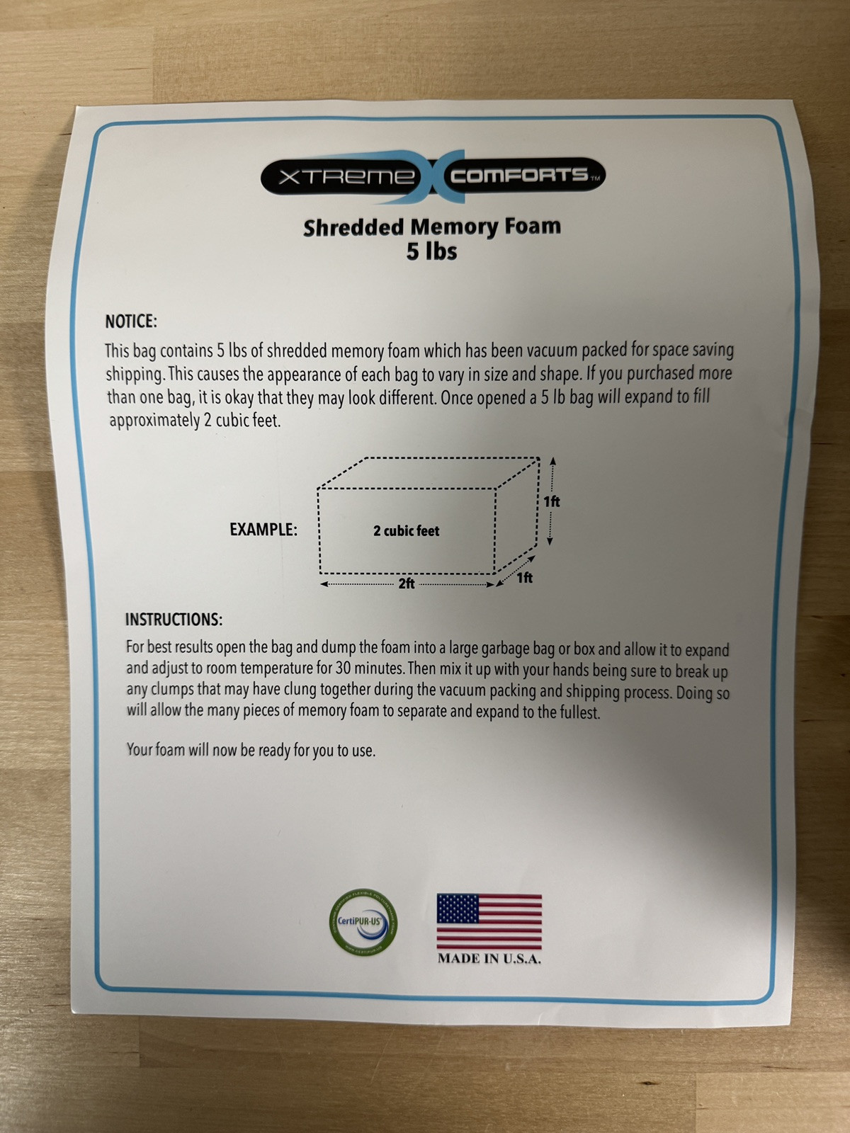 Xtreme Comforts 5lbs Bean Bag Filler Memory Foam - Pillow Stuffing Material