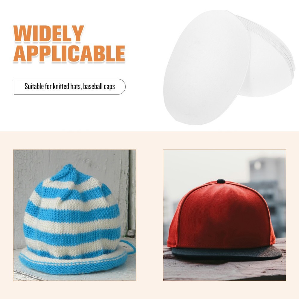 50Pcs Baseball Caps Inserts Shapers -White Paper Card Hat Inner Support - Cap
