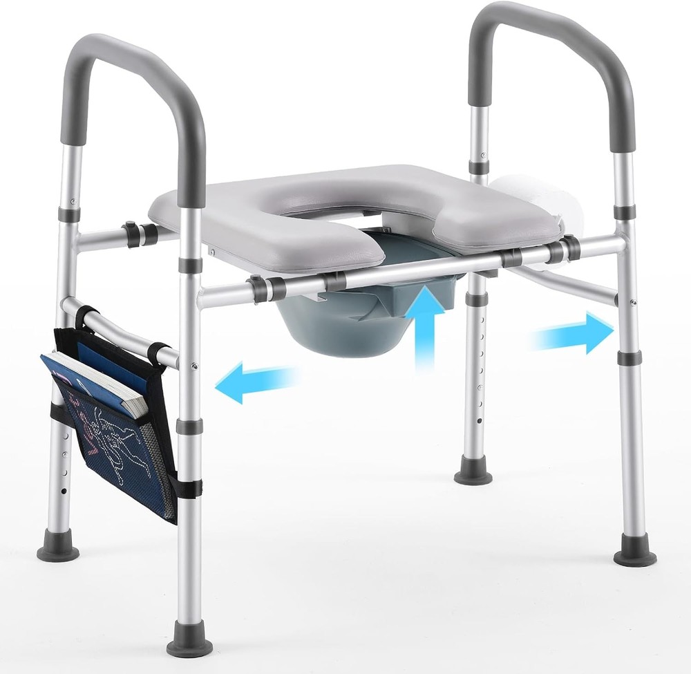 Bedside Commode for Seniors, Bedside Commodes with Adjustable Width and Height,