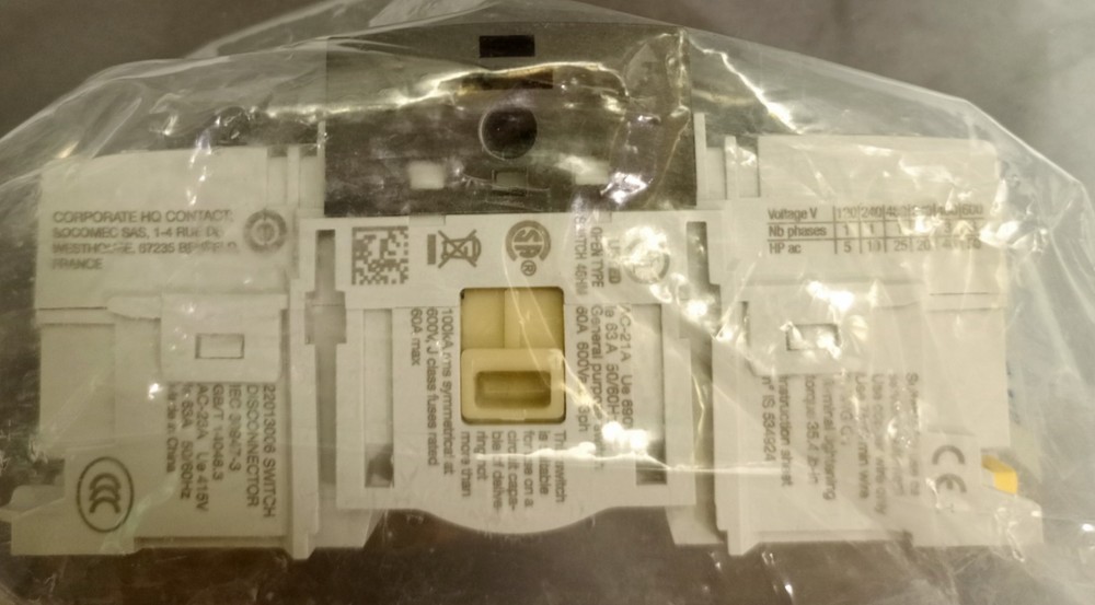 Socomec 23013006 Loaded Break Switch 60 A