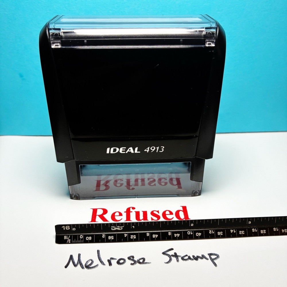 Refused Rubber Stamp Self Inking Red Ink Ideal 4913