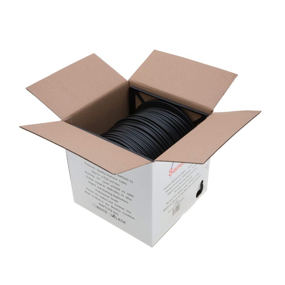 RG59 18/2 Cable Siamese 1000ft 500ft 250ft Security Camera CCTV Bulk Coax Wire N