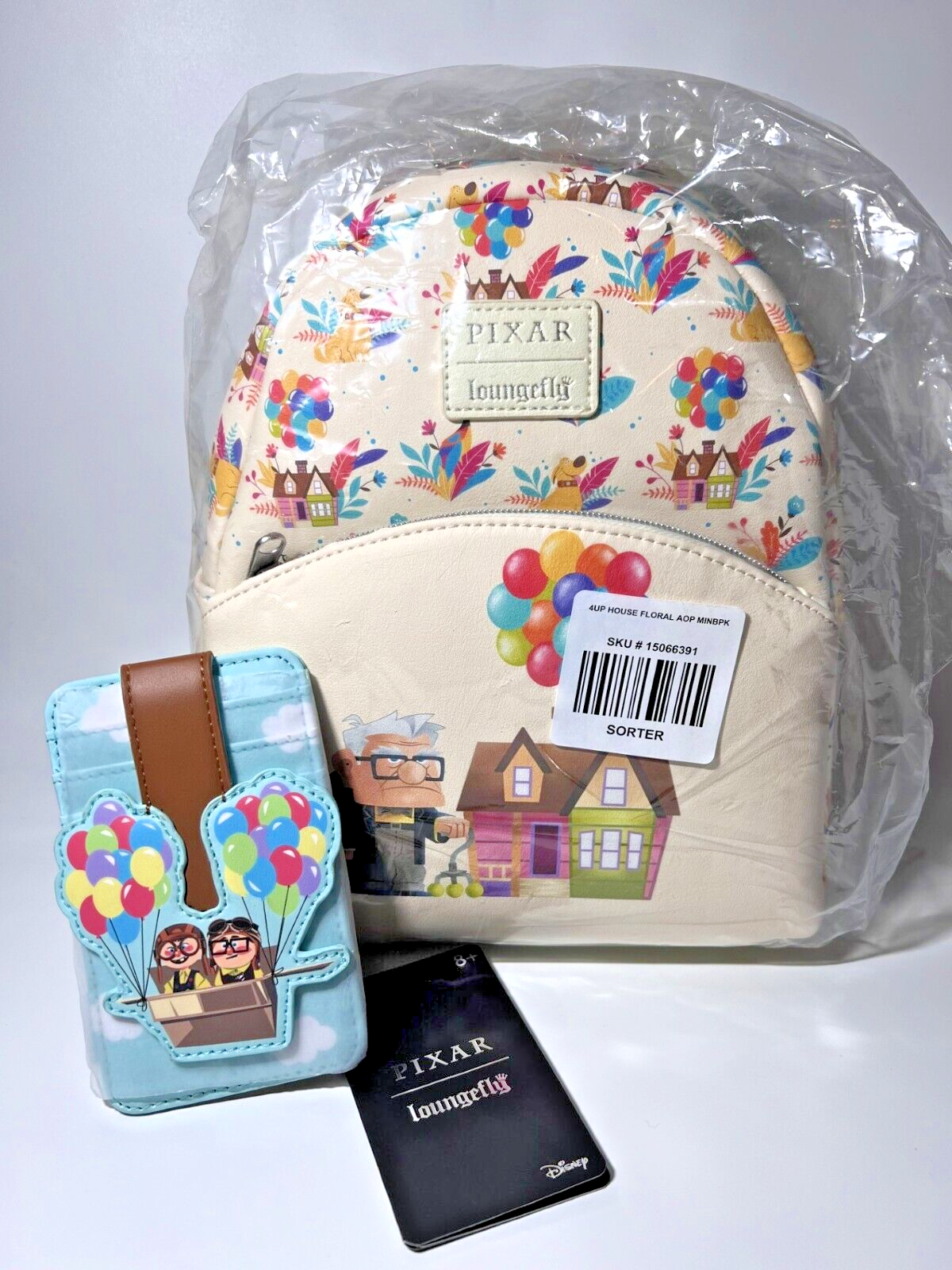 Loungefly Disney Pixar Up Flora Mini Backpack & Cardholder Carl and Ellie NEW!