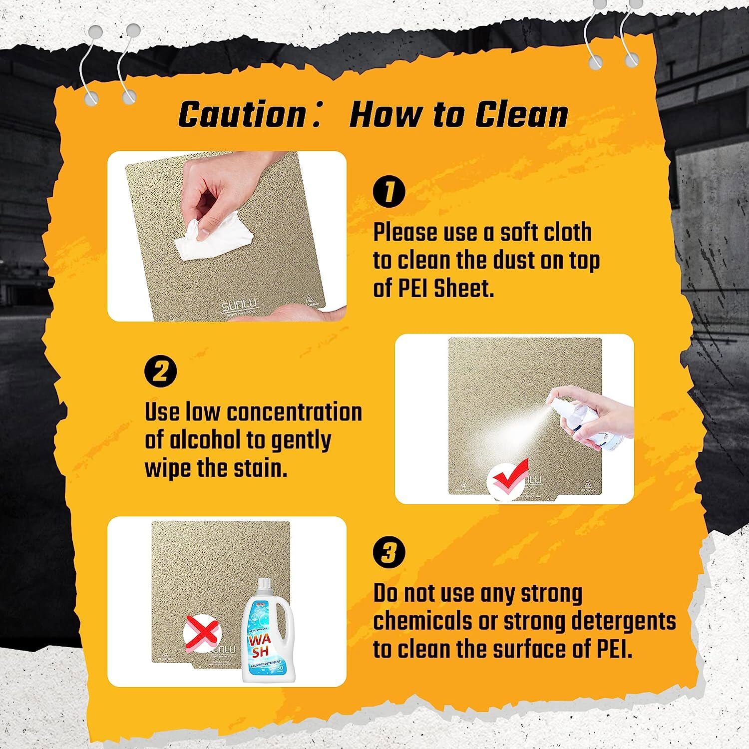 SUNLU PEI Magnetic Build Plate, 9.25x9.25inchs (235x235mm), 2*PEI+1*Base Sticker