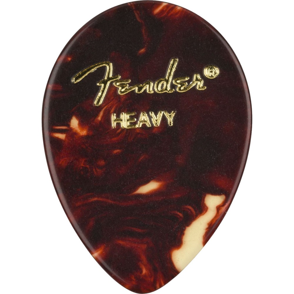 Fender Classic Celluloid 354 Shape Guitar Picks, Heavy, Tortoise Shell, 12-Pack