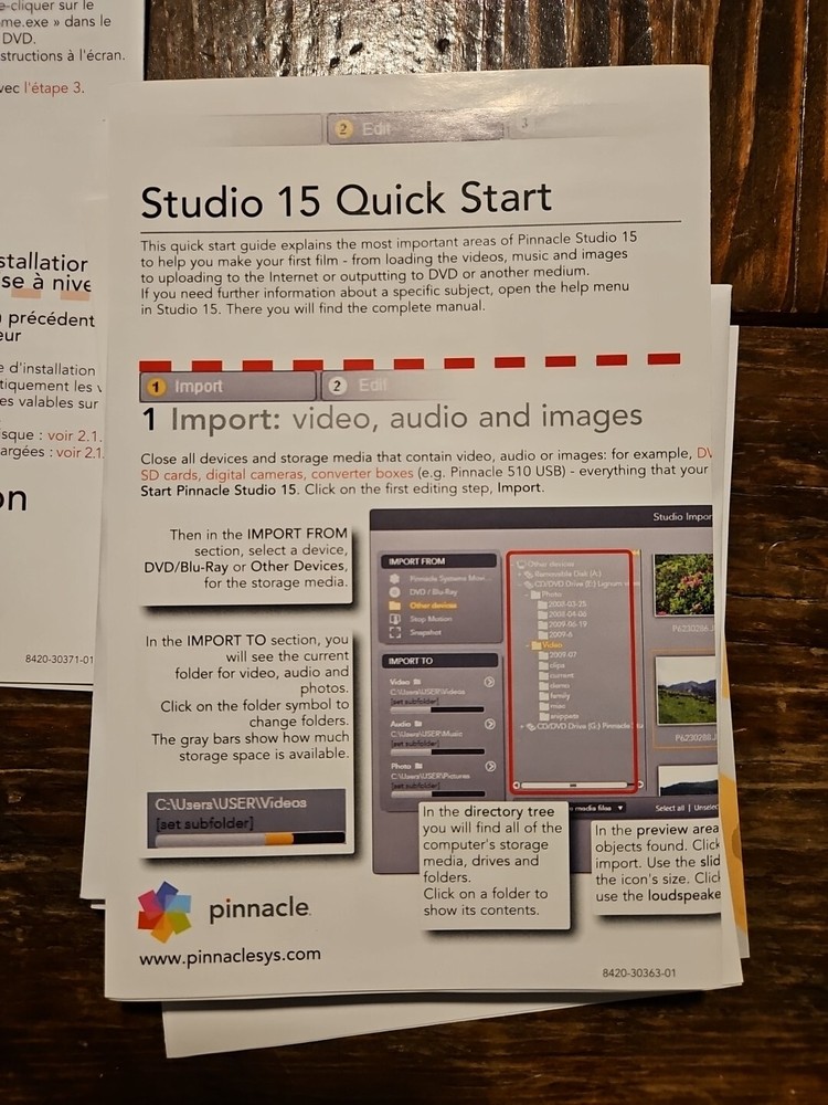 Pinnacle StudioHD Version 15 Software DVD W/Activation Key