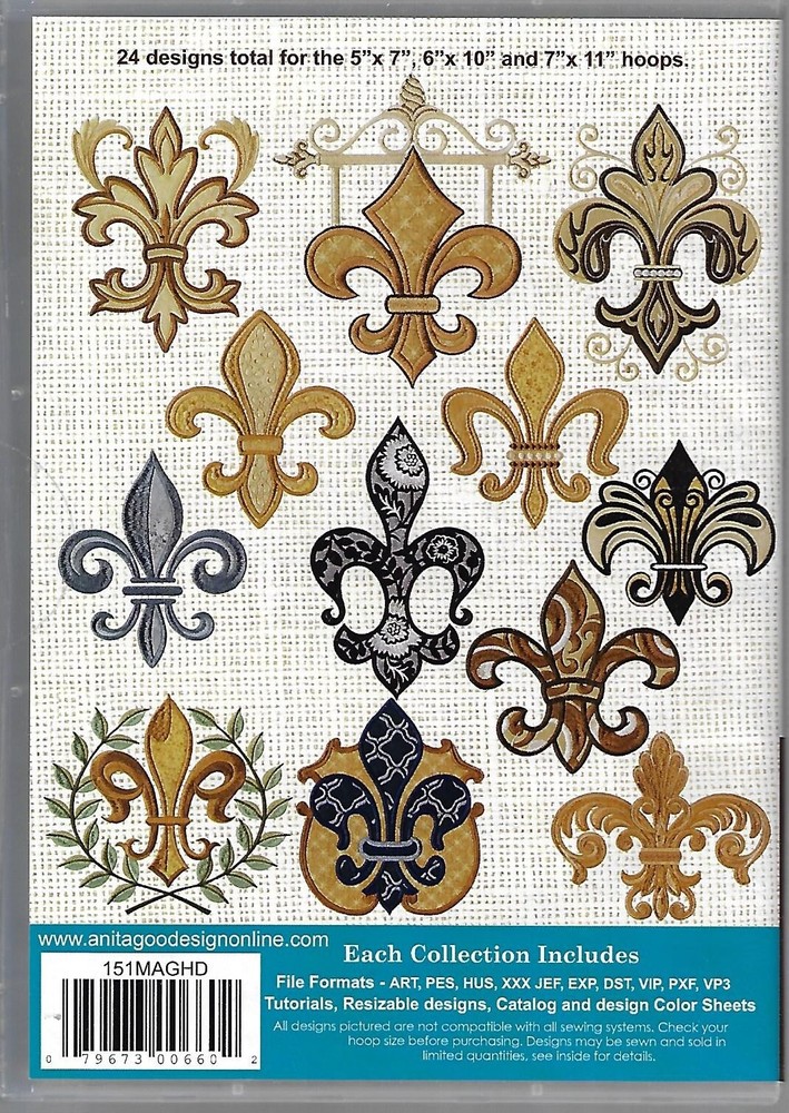 Anita Goodesign Mini Collection - Fleur de Lis (CD-ROM)