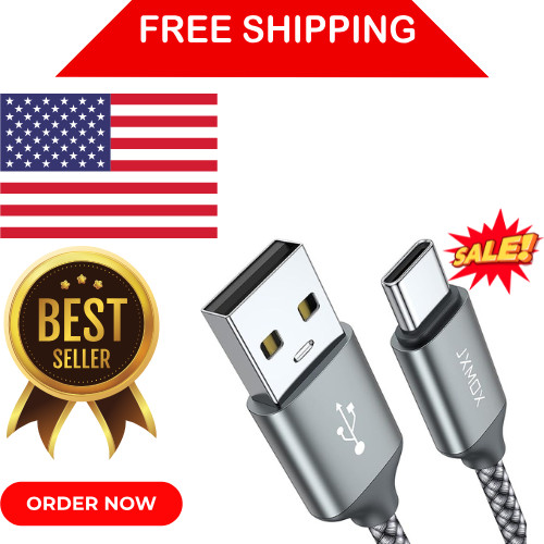 USB Type C Cable, USB A to USB C 3A Fast Charging (3.3ft 2-Pack) Braided Charge