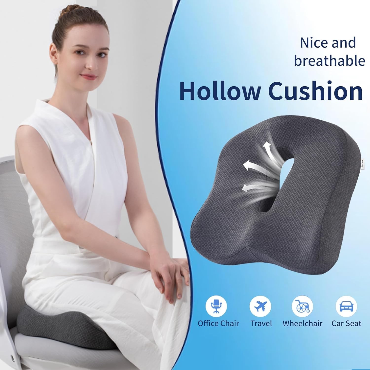 Cushion Lab Patented Pressure Relief Seat Cushion for Long Sitting Hours