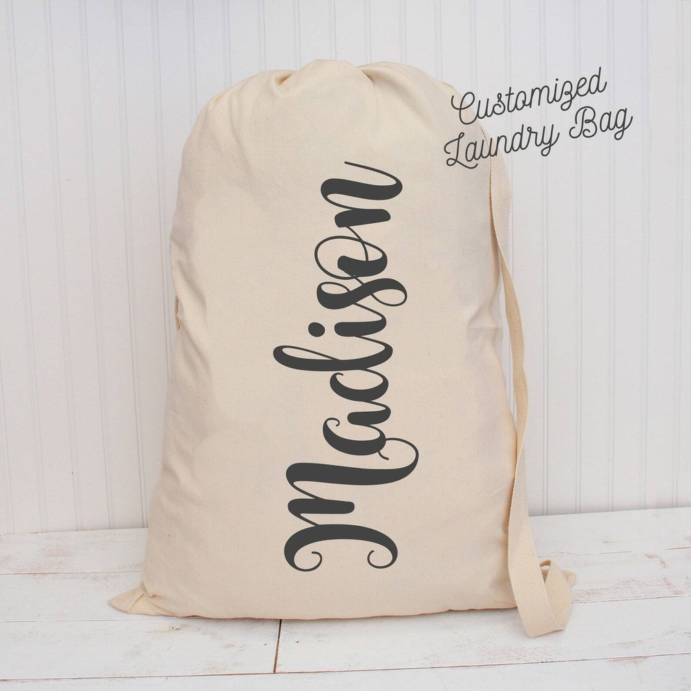 Personalized Threadart Laundry Bag Duffle Bag - Cotton Canvas w/Strap - 2 Sizes