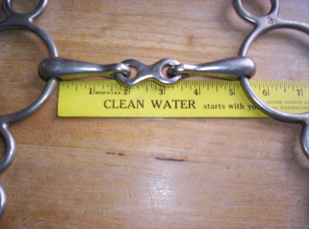 Used 3 Ring Elevator Bit French Link Snaffle 5" Mouth Maker Mark P or B ?????