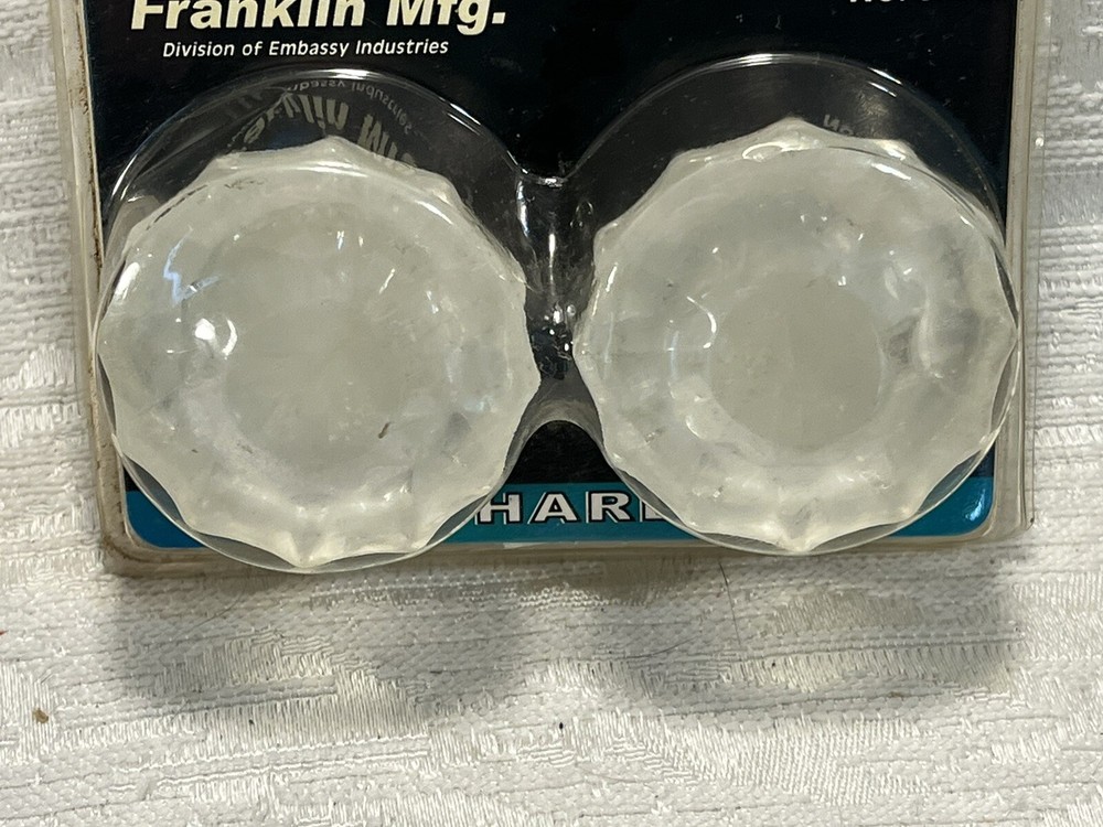 NIB Crystal Glass Door Knobs Franklin Mfg 800CS Sealed - Knobs, spindle & screws