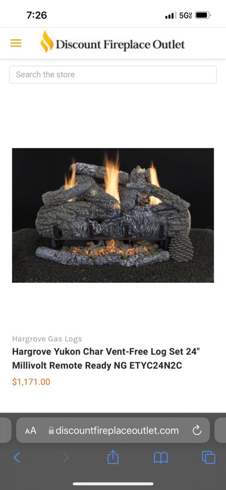 GAS logs and burner set