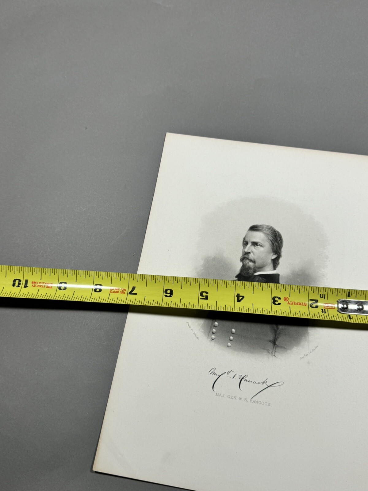 1860 Original American CIVIL WAR Print Union Brigadier GENERAL W.S. Hancock