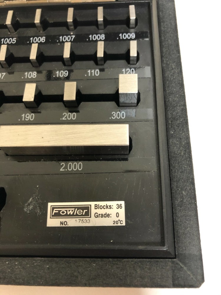 Fowler 36 Piece Rectangular Steel Gage Block Set #53-670-038-0