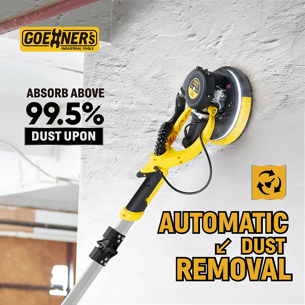 Electric Drywall Sander 7 Speed Ceiling Corner Sanding Automatic Dust Removal