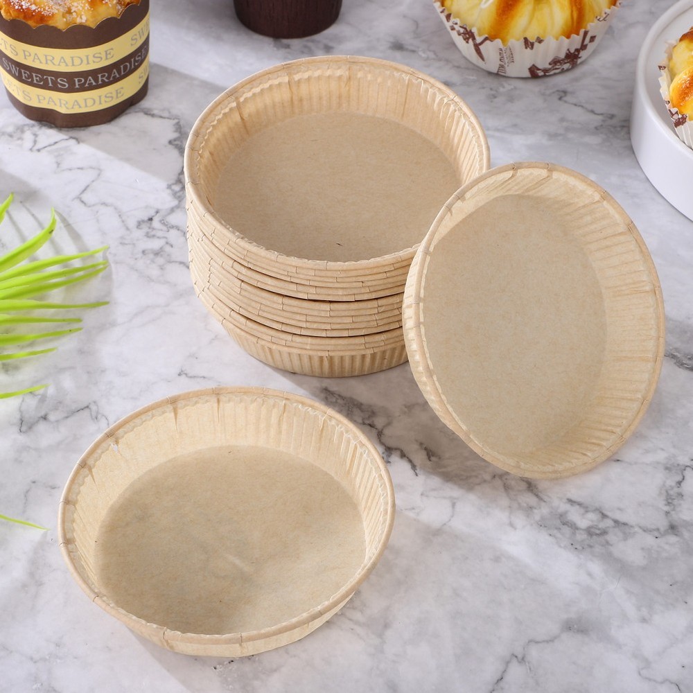 100 Pcs Disposable Tart Cases Paper Bakeware Baking Cake Mold Mini Pans