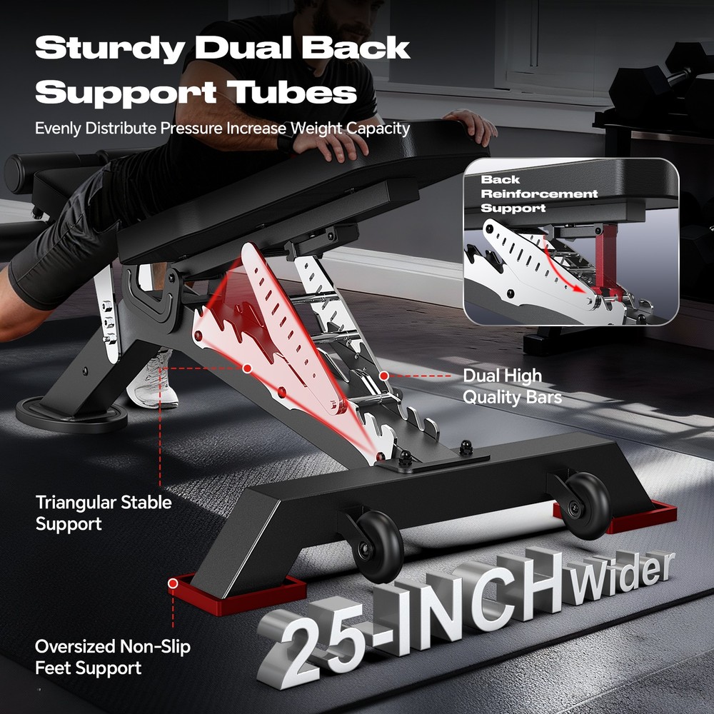 Adjustable Foldable Weight Bench for Home Gym Strength Training Workout Bench