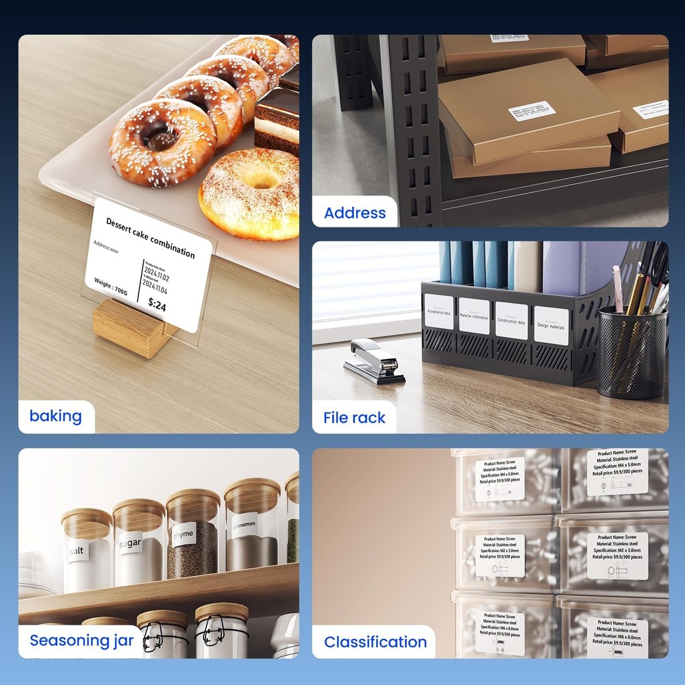 CLABEL Label Maker Machine with Tape, 221B Thermal Bluetooth Label Printer 2 ...