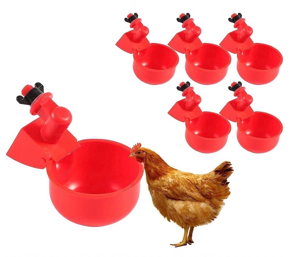 6 PCS Automatic Water Cups Poultry Drinker Waterer Chicken Duck Quail Drinking